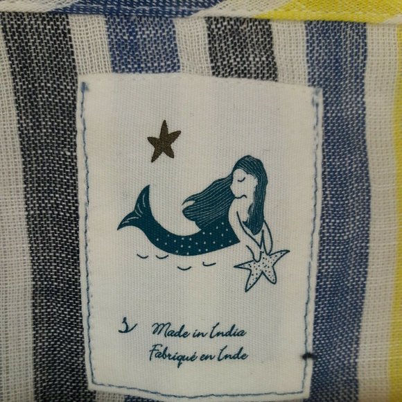Anthropologie Mermaid Beach Tunic Top Striped Cotton Linen Blend Size Small - Picture 4 of 7